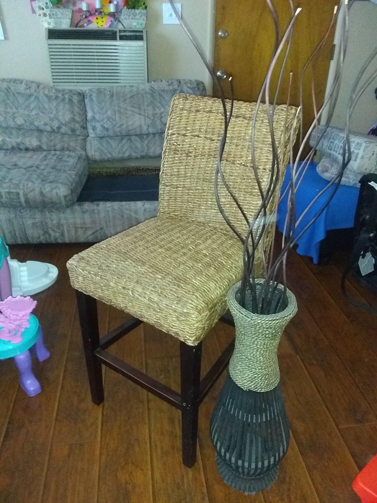 Chair with large vase