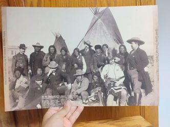 Historic photo print Buffalo Bill and Lakota chiefs 1891