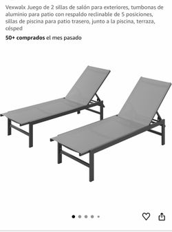 🌞🪑 JUEGO DE 2 TUMBONAS PARA EXTERIOR + MESA AUXILIAR 🪑🌞