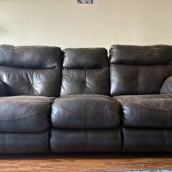 3 Seater Leather recliner Sofa Used 