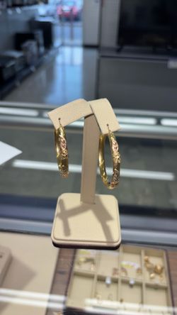 14K Solid Tri-color Hoops