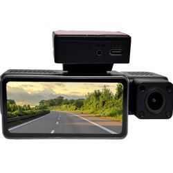 Uno Minda 3 Channel Car Dash Cam DVR | 4K Ultra HD Front + 1K in-Cabin + 1K Rear Recording | WiFi App Control, Gravity Sensor, 3.39"" LCD, Loop Record