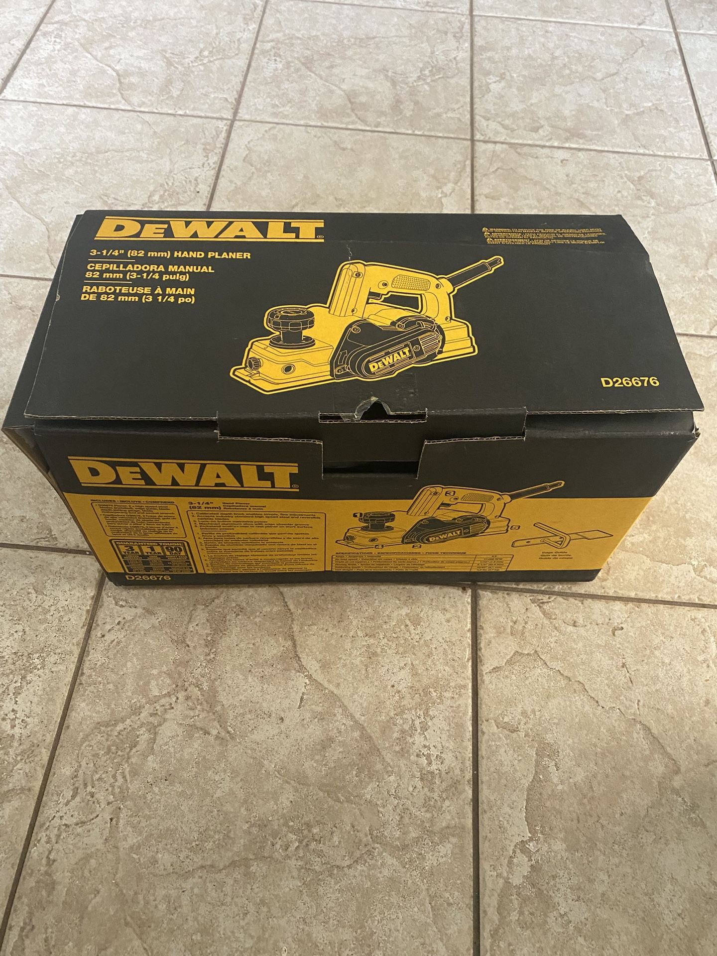 DeWALT 3-1/4" PORTABLE HAND PLANER