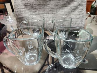 Vintage Princess House Glass Mugs – Set of 4 🌿