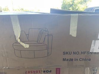 Beige Linen Swivel Accent Barrel Chair