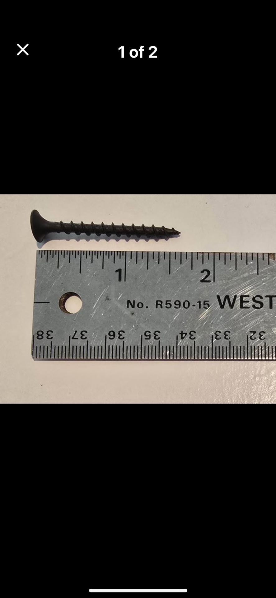 Drywall screws, 1-5/8 inches (1-5/8") (2) 1-lbs pkg, course thread, new/unused