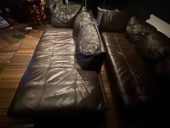 Leather couch 2 piece for sale