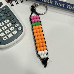 Pencil Pony Bead Keychain (Handmade)