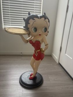 Betty Boop 3 ft Waitress Butler Statue with Gold Serving Tray