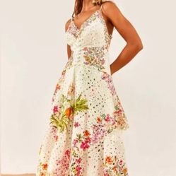 Delicate Forest Scarves asymmetric Midi Dress