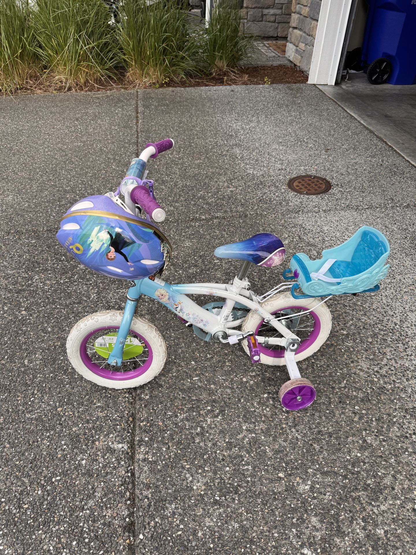 Frozen 12” Bike & Matching Tiara Helmet – Sold as a Set