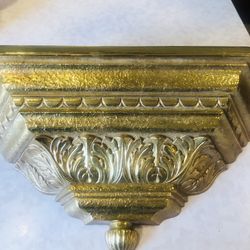 Vintage Hollywood Regency Home Interiors Gold Ornate Shelf 
