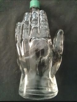 Hand-Shaped Clear Glass Bottle