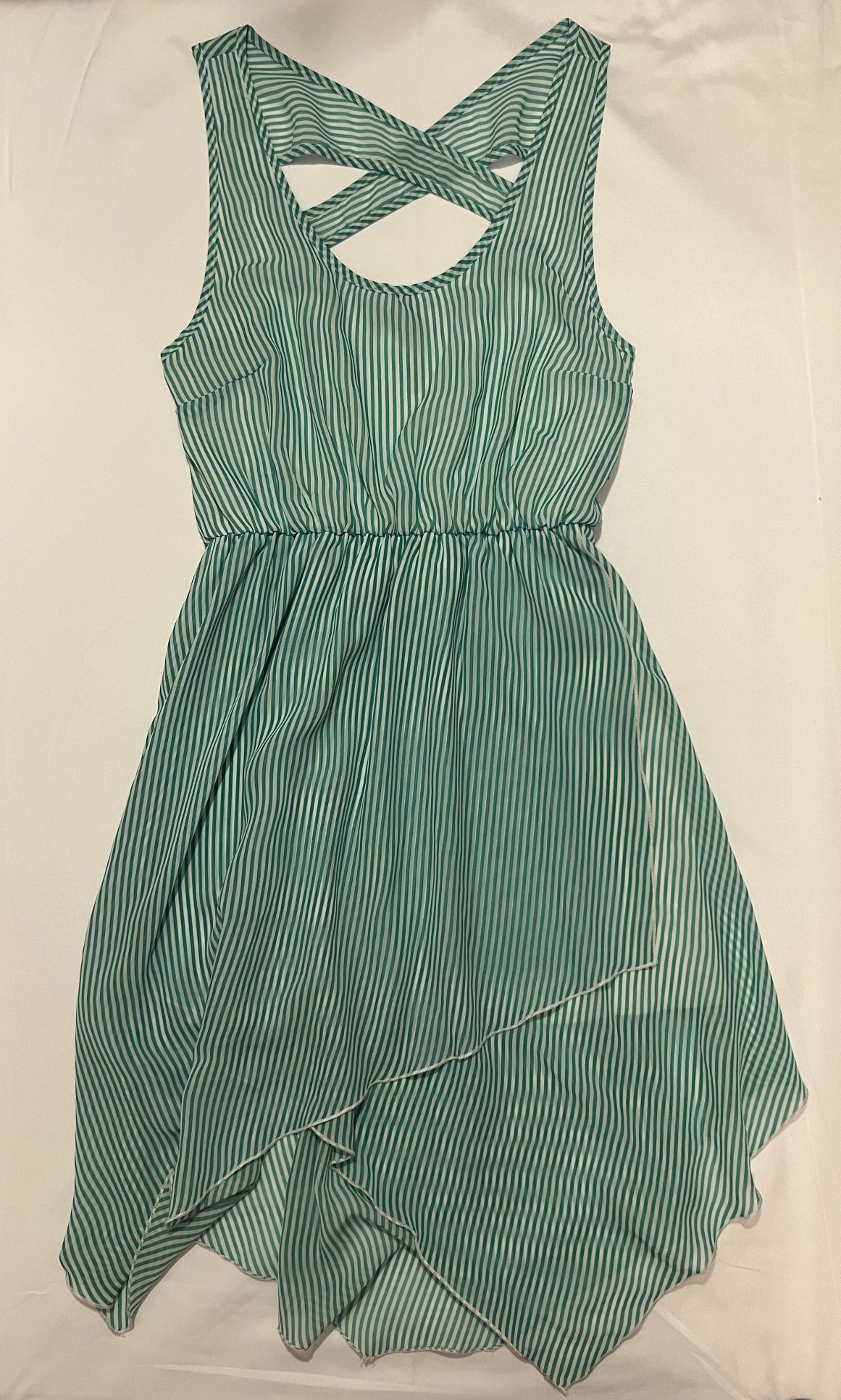 Peppermint Dress/Sundress Green & White Large