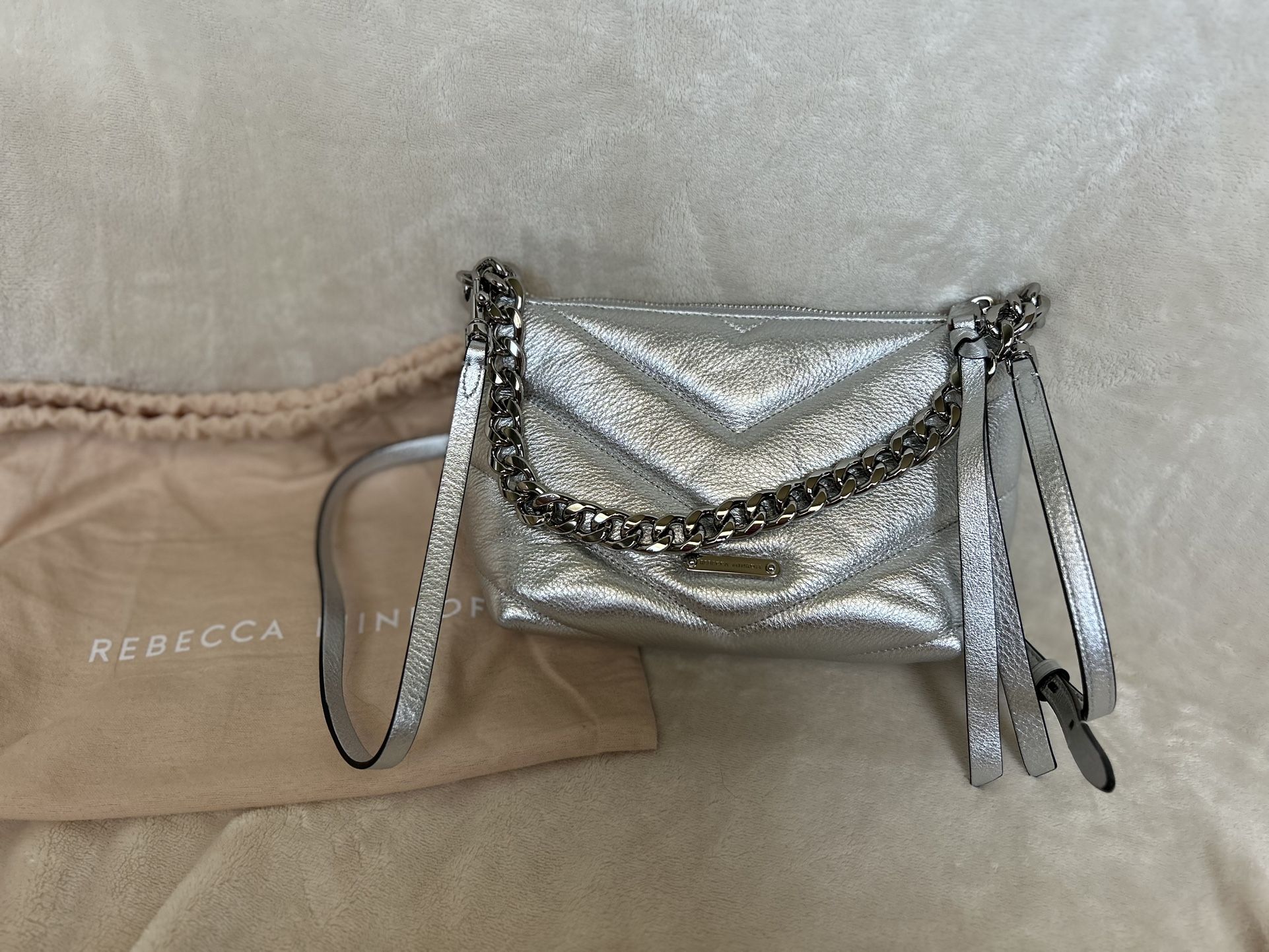 Metallic Silver Rebecca Minkoff Edie Crossbody 