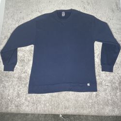 Vintage Russell Athletic Blank Crewneck Sweatshirt Navy Blue Size XL adult y2k