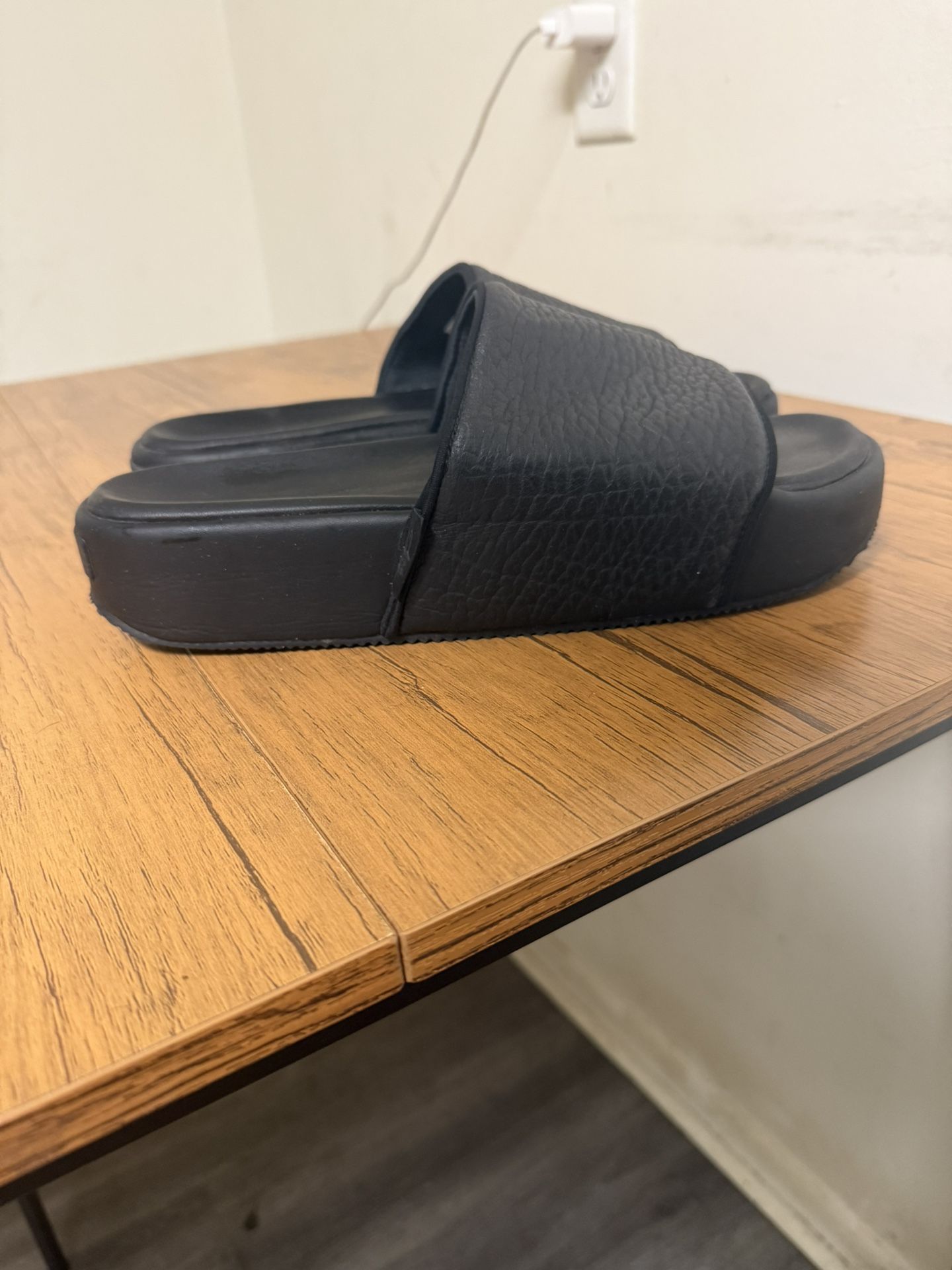 Y-3 Adidas Platform Sandals Black Leather Men’s