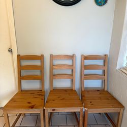 Solid Wood Dining Chairs (Set of 3)
