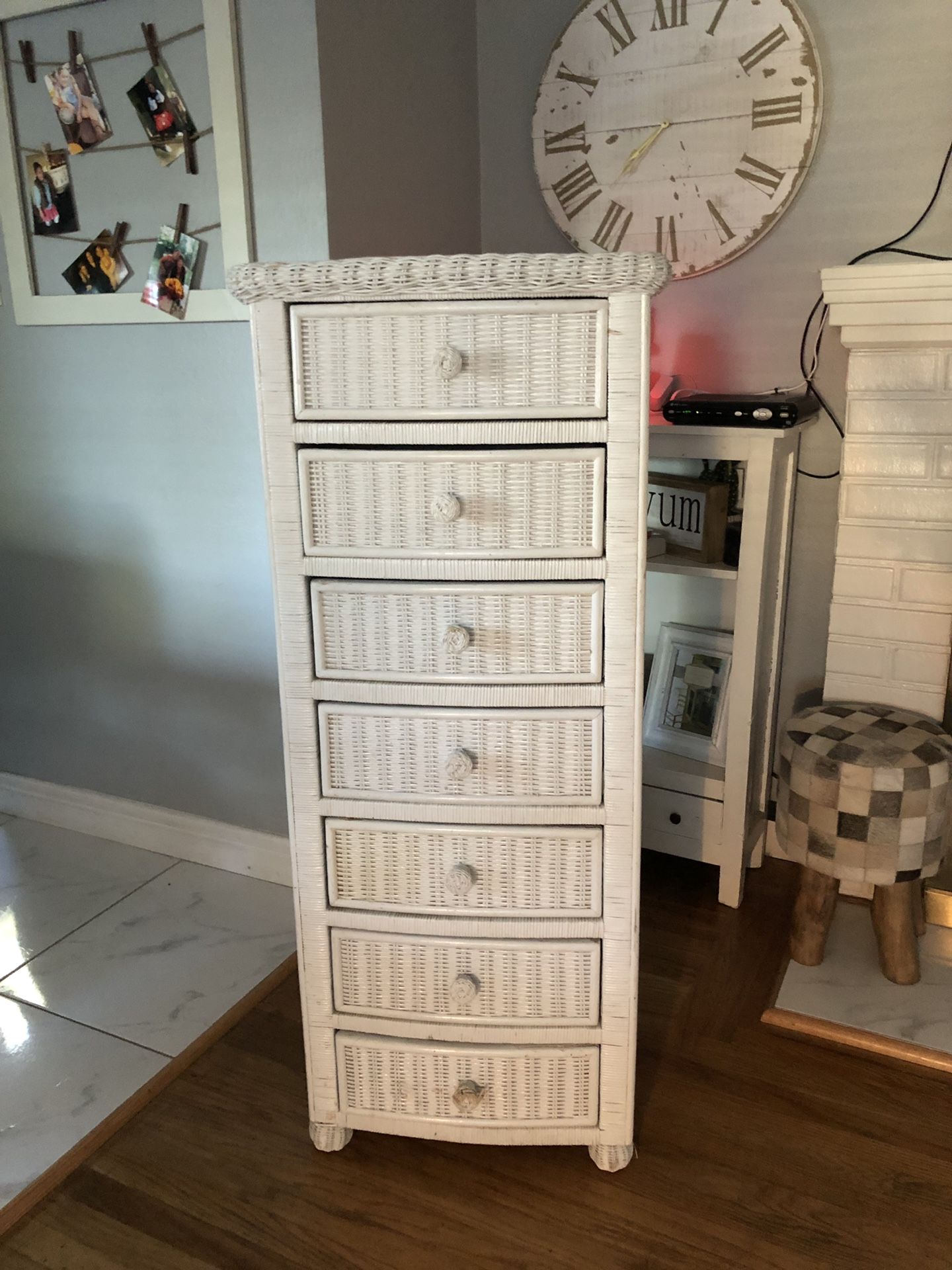 White Tall Wicker Dresser for Sale in Sacramento, CA OfferUp