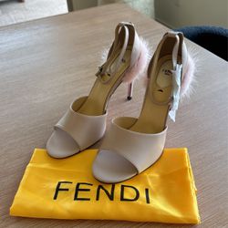 Fendi Leather And For Open Toe Heels, Size 40