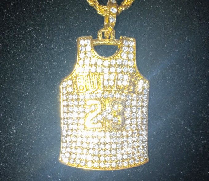 Kobe Bryant Micheal Jordan Solid Gold Or Sterling silver jersey and chain