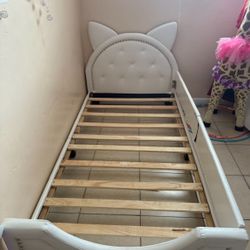 Twin Cat Leather Bed Frame 