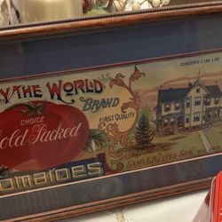 Vintage Artwork Label from Tomato Box Framed Great Looking!