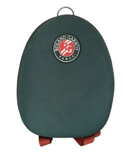 Roland Garros Paris Tennis Backpack – Green Hard Shell Logo Bag