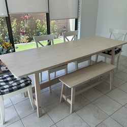 IKEA Dining Table Set With 4 Chairs And Bench