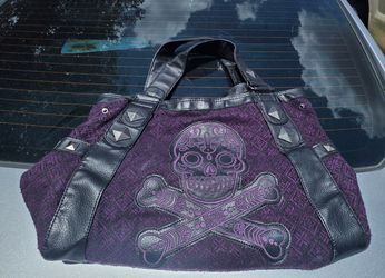 Purple Purse Skull Tote Bag