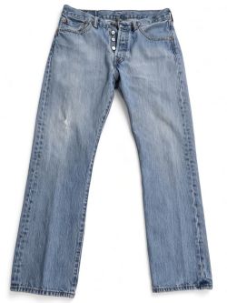 Uniqlo Slim Fit‎ Straight Leg Jeans Mens 36x32 Blue Medium Wash Denim
