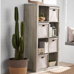 8 Cube Organizer Rustic Gray New 