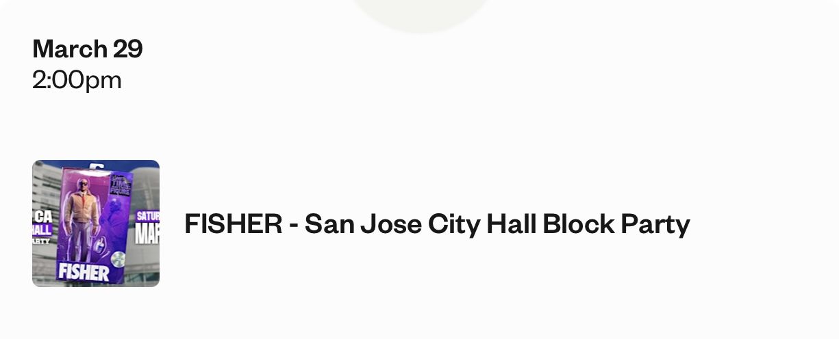 FISHER SAN JOSÉ TIER 1 TICKETS