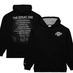 Mitchell & Ness Los Angeles Kings Wayne Gretzky Vintage Logo Premium N&N Player Fleece Black