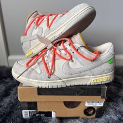 Nike Dunk Low x Off-White ‘Lot 11 Of 50’ Size 9.5 Pre-Owned Excellent Condition