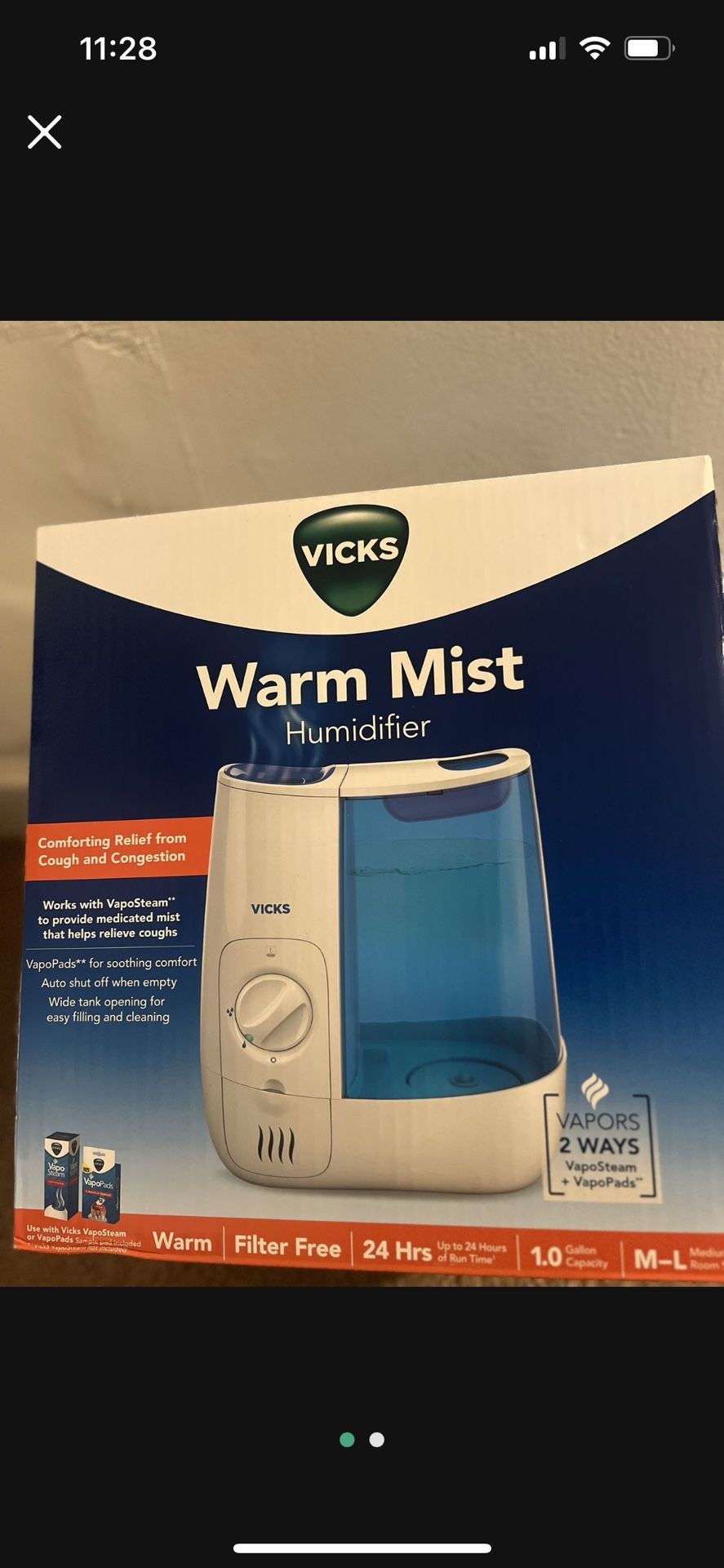 Warm Mist Humidifier $25