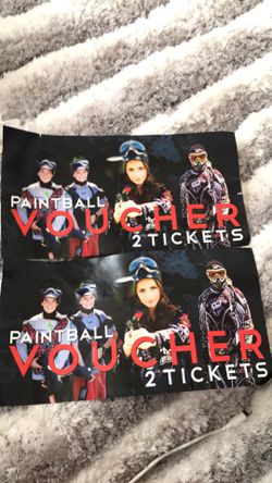 4 paintball ticket vouchers