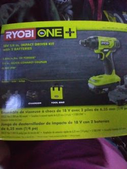 Ryobi 18 v 1/4in impact Driver kit