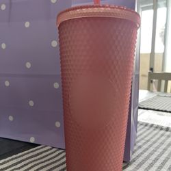 2022 Starbucks Soft Touch Pink Lemonade Studded 24oz Tumbler Cold Cup Venti NEW!