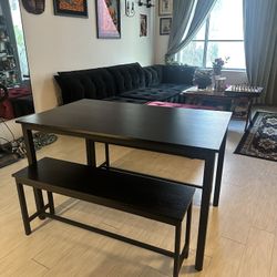 Dining Table With Two Benches 