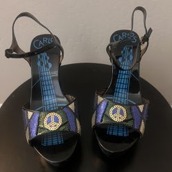 Peace Sequined Heels 