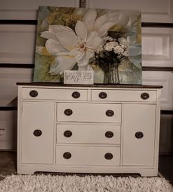 Vintage Farmhouse Mahogany Federal Buffet 