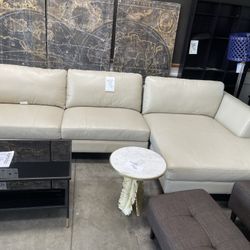 Sectional Sofa / Leather / Off White / Brand New Never Used 