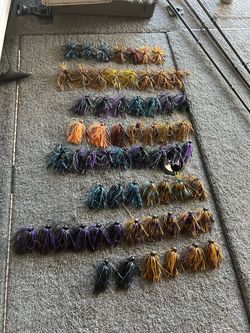 62 Hand Wire tied Bass jigs assortment