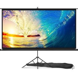 Projector Screen with Stand 100 inch 16:9 for Movies & Presentations