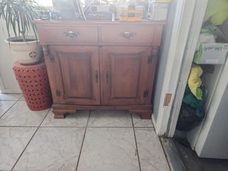 Wood Island Kitchen Storage Cabinet