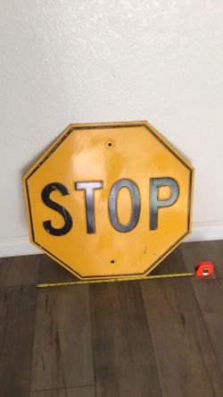 Yellow stop sign from 1950’s