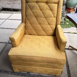 **FREE** Vintage Tufted Armchair – Mustard Yellow