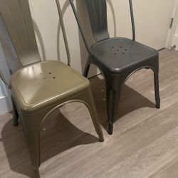 Metal Industrial Chairs - Pair