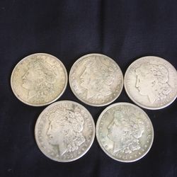 MORGAN SILVER DOLLARS 1921 All (5)  $250